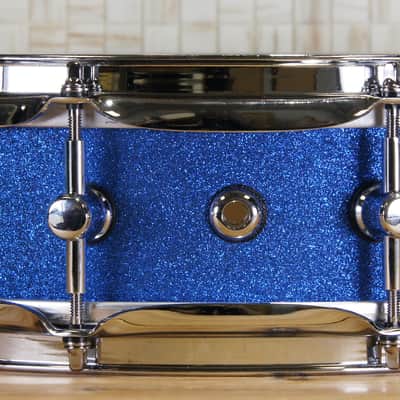 Click Icon 4x14 10ply Maple Snare Drum - Blue Satin Sparkle image 3