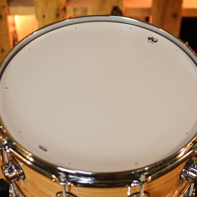 DW 6.5x14 Collector's Pure Oak HVLT Natural Lacquer Snare Drum - SO#1424770 image 4