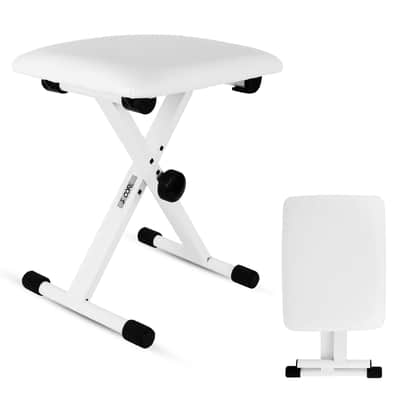5 Core Keyboard Bench 2 Inch Padded Cushioned Piano Stool Height Adjustable 19" Guitar Seat Portable image 2