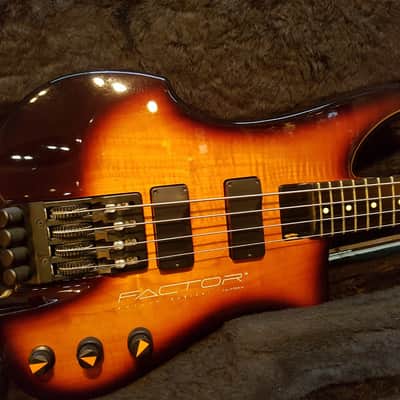 1991 Philip Kubicki Factor Bass Sunburst 4 String Electric Bass Alder Ebony image 4