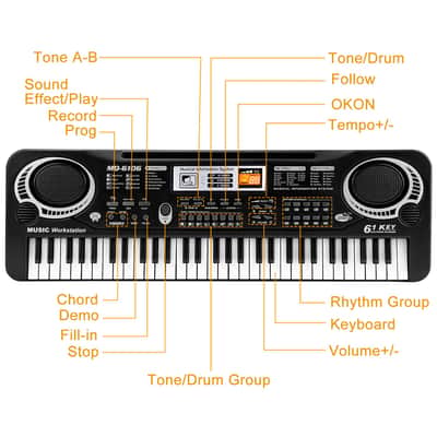 🎹CHILDREN'S SIZED Portable 61 Key Electric Piano / Keyboard USB, Microphone, & Battery Powered!🎹 image 4
