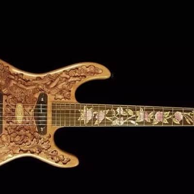 Blueberry Handmade Electric Guitar Hindu Motif with Seymour Duncan Pickups image 7