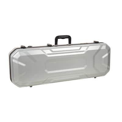 Crossrock Oblong Case fits 4/4 Full-Size Violin, Includes Interior Compartment, 2 Bow Holders, Security Lock, and Detachable Straps-Silver image 1