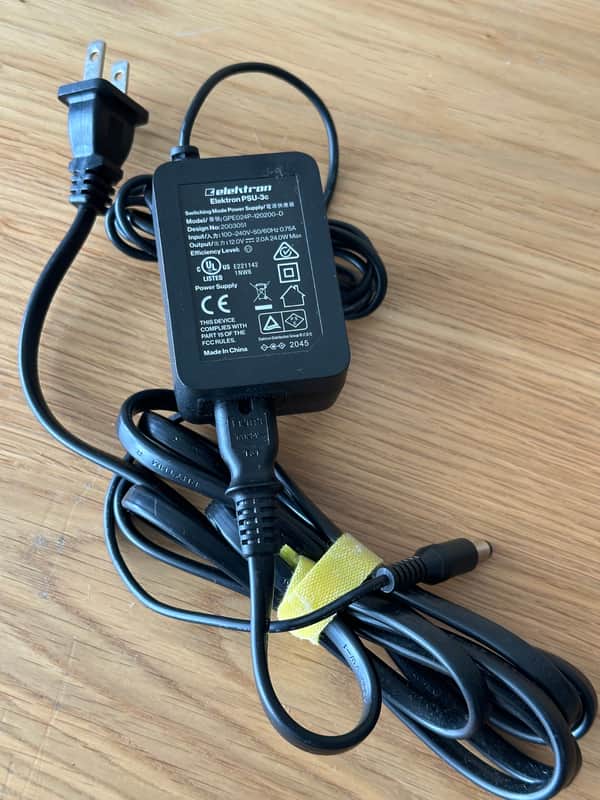 Elektron PSU-3c Power Supply - Analog Drive, Analog Four MKI/MKII, Analog Heat +FX, Analog Heat MKI/MKII, Analog Rytm MKI/MKII, Digitakt, Digitakt II, Digitone, Digitone Keys, Octatrack MKII, Syntakt image 1