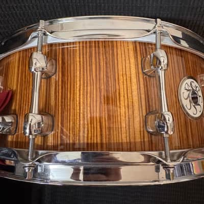 Sakae 14" x 5.5"  Special Mahogany Zebra Wood Snare Drum image 6
