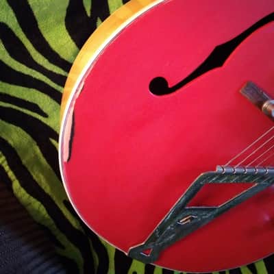 Gretsch Relic Upgraded with "Super" Hilo Tron Pickups, Vintage Amber Knobs, Great Hardshell Case GS5420T 50's Style - Fiesta Red Aged Top image 3