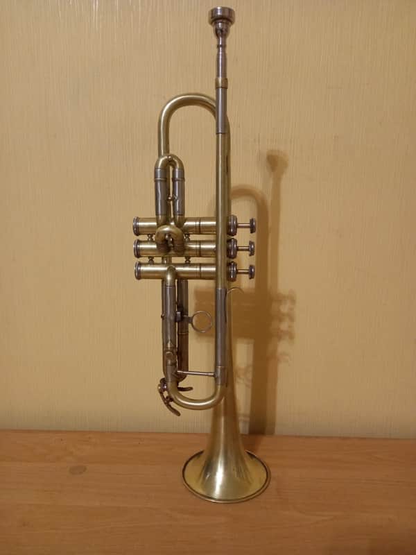 German Trumpet WELTKLANG  Musical Trompette 3 Valve Horn Vintage image 1