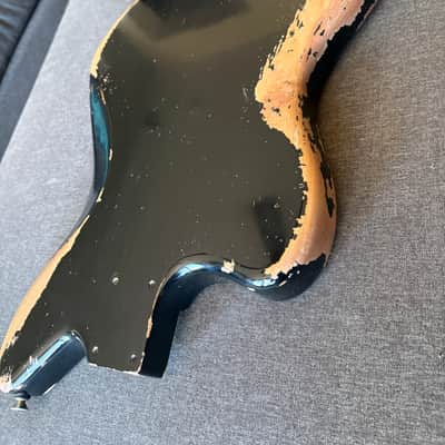 WARMOTH JAZZMASTER BODY • MJT BLACK NITRO RELIC • MASTERY BRIDGE & VIBRATO • NO PICKUPS image 4