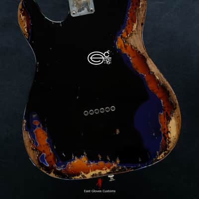 Fender Telecaster Midnight Blue/Sunburst Heavy Aged Relic by East Gloves Customs image 2