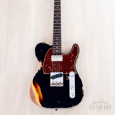 2024 Fender Custom Shop Limited Edition Reverse 1960 Telecaster Custom Heavy Relic Black Over Sunburst w/ SH-1 '59 PAF image 2