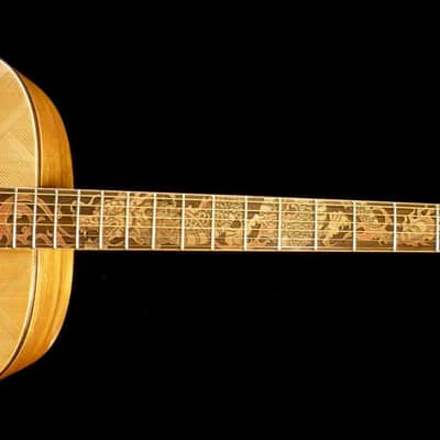 Blueberry Handmade Baritone Acoustic Guitar Dragon Motif image 5