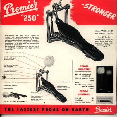 Premier Model 250 - Bass drum pedal 1958-1968 - Chrome image 2