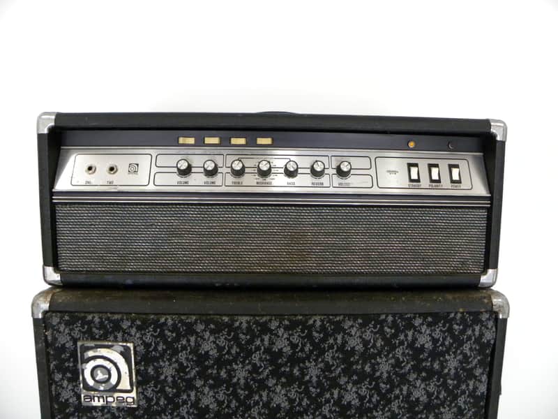 Vintage Ampeg V-4 Guitar 100 watt Tube Amp Head and Original 4x12" cabinet. 1976-1979 image 1