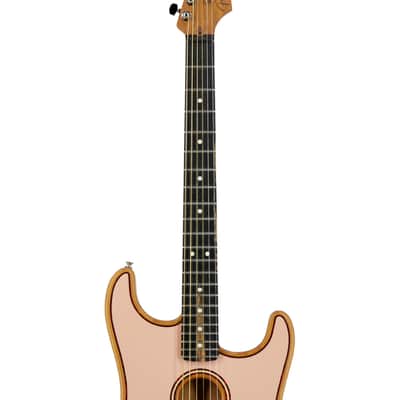 Fender FSR American Acoustasonic Stratocaster Guitar w/Bag, Ebony FB, Shell Pink, US231XXXX image 6