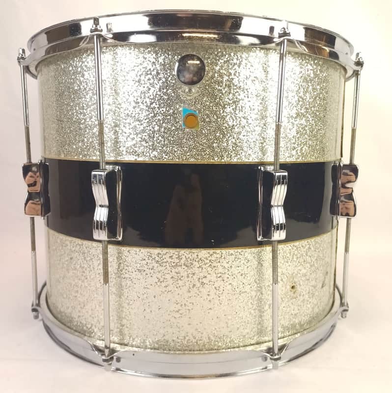 Ludwig 12x15"Tenor Tom Drum Silver Sparkle/Black Cortex Vintage70s Blue/Olive 6p image 1