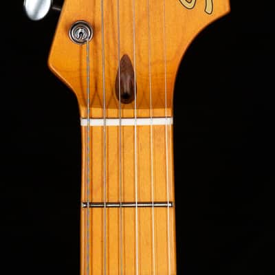 Squier 40th Anniversary Stratocaster Vintage Edition Black Anodized Pickguard Satin Wide 2-Color Sunburst (592) image 5
