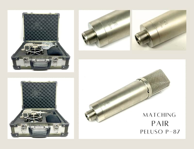 Matching Pair of Peluso P-87 Large Diaphragm Condenser Microphones w/ Shock Mounts & Case image 1