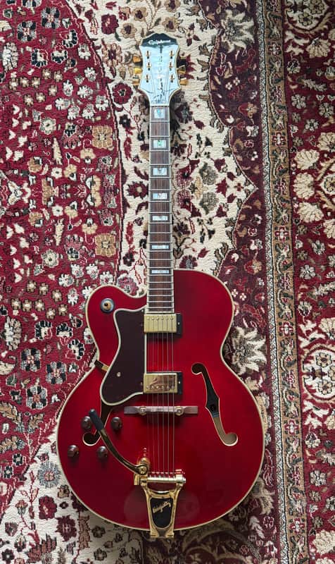 Broadway Hollowbody Left-Handed Electric Guitar – Wine Red w/ Bigsby, Grover Locking Tuners, Bone Nut + OHSC image 1