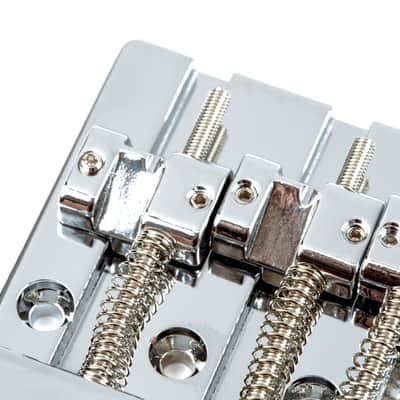 Genuine Fender HiMass 4-String Bass Bridge Assembly With Brass Saddles, Chrome 099-4408-000 image 2