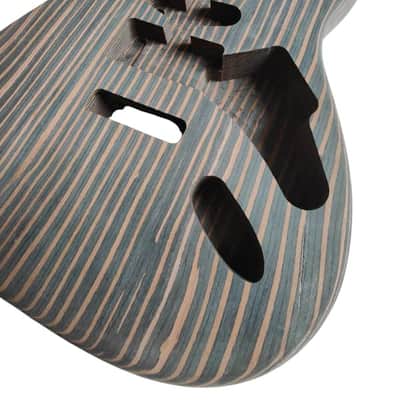 Zebra Wood Guitar Stratocaster Strat Style Body image 3