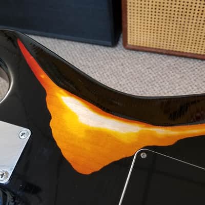 used Suhr Classic S Antique Pro in Black over 3 Tone Sunburst, Very Good Condition with Gig Bag & Paperwork image 25