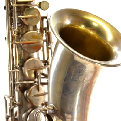Vintage 1920's Abbott C-Melody Tenor Saxophone Conn Stencil - Silver image 4