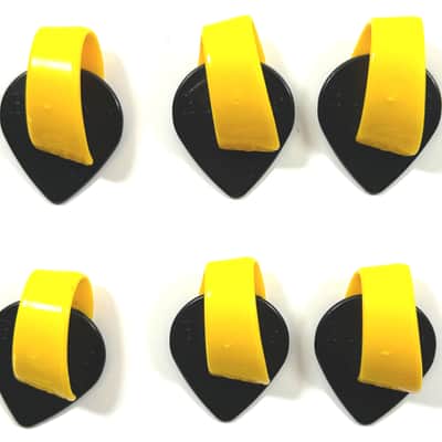 Fred Kelly Bumblebee Thumb Flat Pick Combined  Jazz size  Extra Heavy  6 Pack