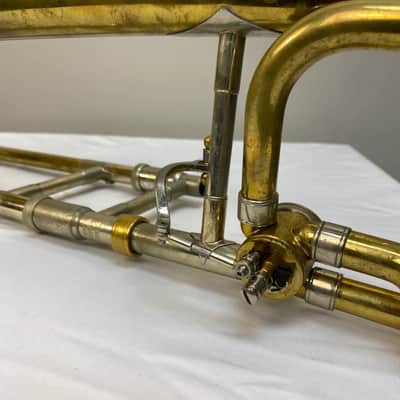 Bach 42BO Stradivarius Series Tenor Trombone with Open Wrap F Attachment Standard Rotor Valve 2010s - Clear Lacquered Brass image 9