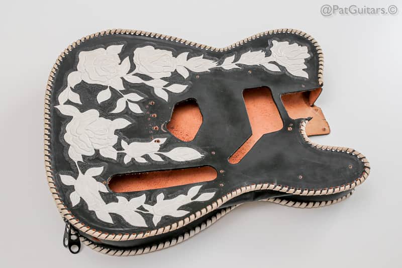 Hand Carved Leather Body Wrap Cover for Telecaster. Waylon Jennings, Keith Urban inspired. image 1