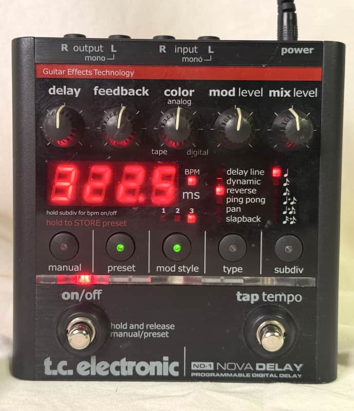 TC Electronic ND-1 Nova Delay Digital Pedal Ping Pong Tap Tempo Reverse Stereo image 1