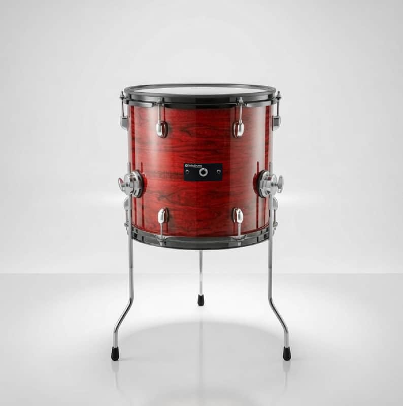 Dolby 12” x 12” Red Wood Floor Tom Electronic Full Shell for Roland Alesis image 1