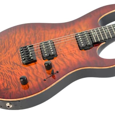 2017 Keisel DC600 Baritone Guitar Sunburst Flame Maple Top #136217 image 2