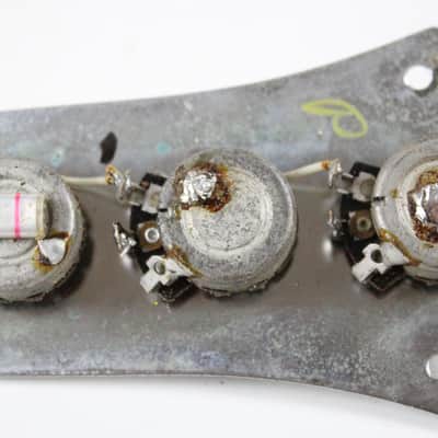 1970 Vintage Fender Jazz Bass Control Plate Stackpole Potentiometers Pots Cap 1960s-1970's USA Early-CBS image 5
