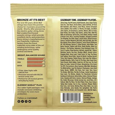 Ernie Ball Earthwood Extra Light 80/20 Bronze Acoustic Guitar Strings 3-pack, 10-50 Gauge (P03006) image 2