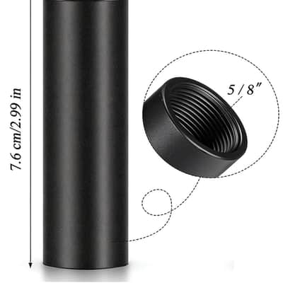 Unbranded 14 Pack Microphone Stand Adapter AluminumAlloy with Extension Tube,3/8 to 5/8 and 1/4 Threaded Screw Mount for Mic Boom Arm,Camera Tripod,Camera Stand Arm,Fill Light,Projector Support Bracket(Black) image 2