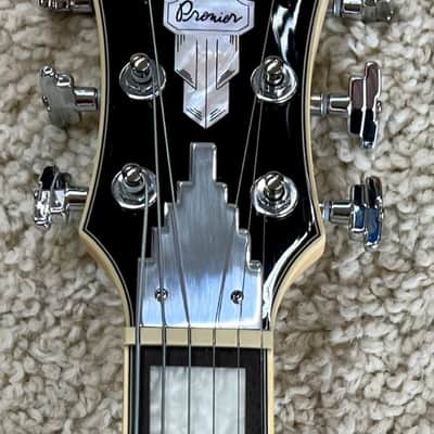D'Angelico Premier Brighton Solid Body Electric Guitar, Black Flake Finish w/Bag image 6