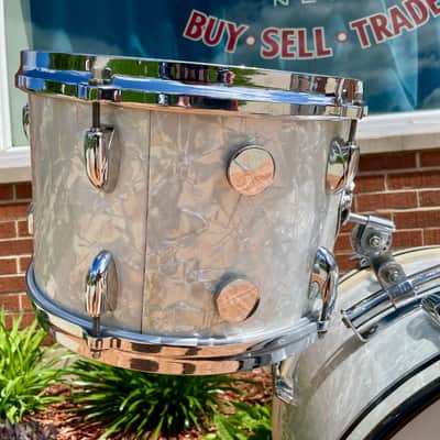 1960s Gretsch Progressive Jazz Drum Set White Marine Pearl 20/12/14 w/ 4x14 Snare image 16