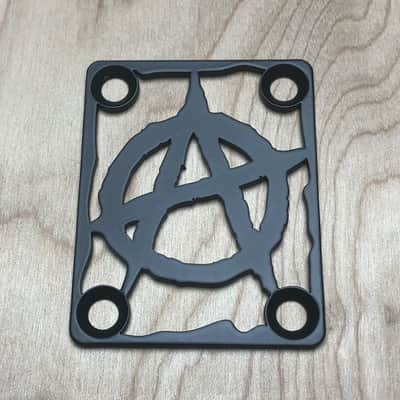 Icon Plates Anarchy Neck Plate For Bolt On Neck Guitar or Bass - Industrial Black Finish image 1