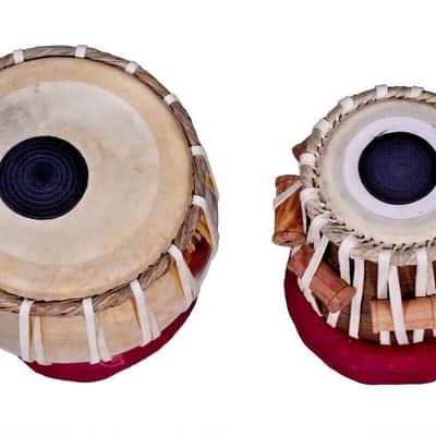 Designer Brass Tabla Set Wood Dayan Carving On It High Quality INDIAN MUSICAL INSTRUMENT image 3