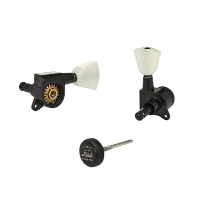 KAISH 3x3 White Keystone Locking Tuners 18:1 Guitar Tuning Keys Locking Tuning Machines for LP/Les Paul/SG/ES or Acoustic Guitars Black image 3