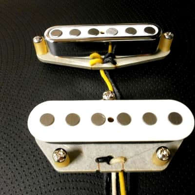 Q pickups Telecaster WHITE QUARTER POUND Pickups Set Custom Tele Bridge Neck .250" A5 Hand Wound image 3