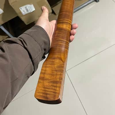 Round end stainless steel 21 frets roasted flame Maple guitar neck 25.5inch hole 10mm Rosewood fingerboard st image 4
