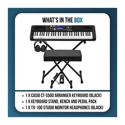 Casio Casiotone CT-S500 Arranger Keyboard with Stand, Bench and Headphones image 8