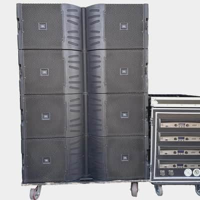 (4) JBL VTX-V25-11 LINE ARRAY W/ TRANSPORT CART AND CROWN AMP RACK (THS) image 1
