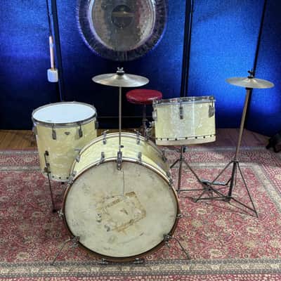 Leedy 1948 Broadway New Yorker w/Snare White Pearl image 3