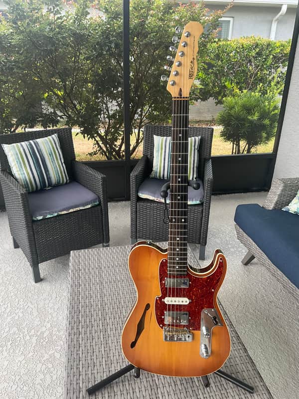 Fret-King Country Squire Semitone De Luxe Honeyburst Telecaster thinline type electric guitar image 1