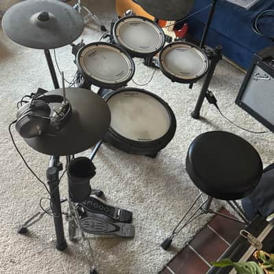 Roland TD-17KV-S W/Pearl Throne & Hi-Hat Stand Vic Firth Headphones image 1