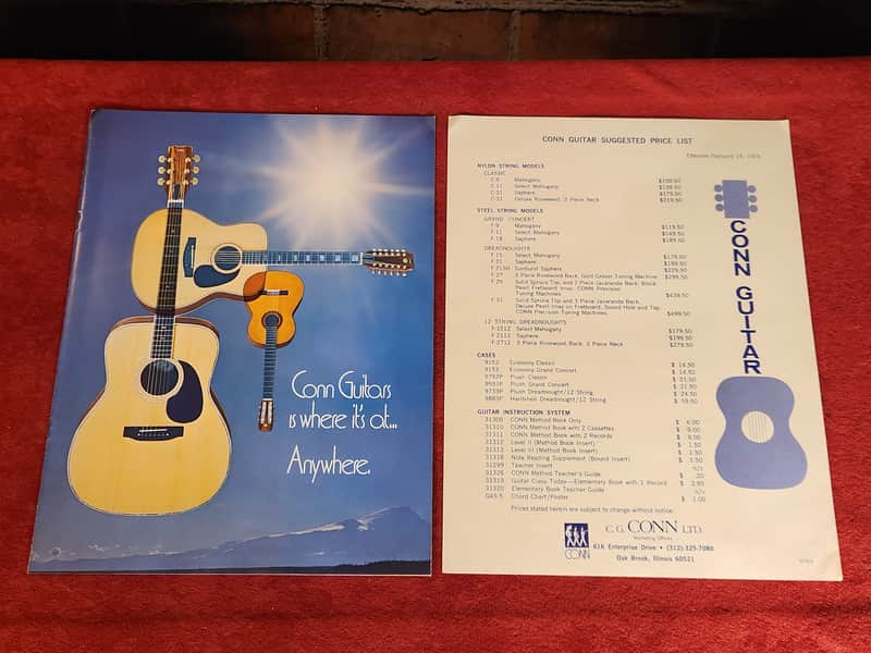 Vintage 1976 Conn Catalog And Price Sheet #1 image 1