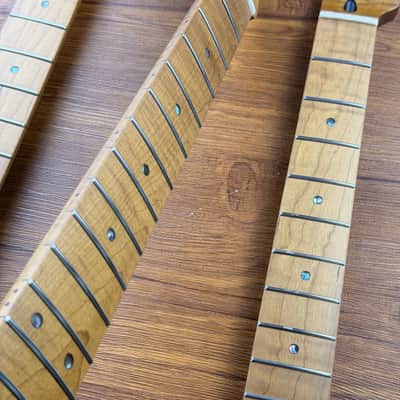 Roasted Maple Telecaster Tele Style Guitar Neck, 22 Frets, Maple Fingerboard image 4