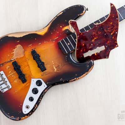 1962 Fender Jazz Bass Vintage Pre-CBS Slab Board, Sunburst w/ Case image 22